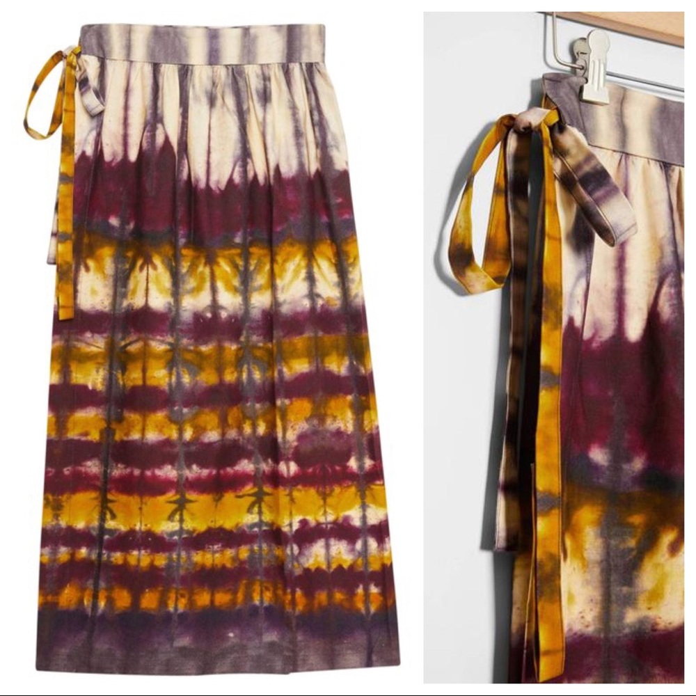 Anthropologie Heidi Tie-Dye Wrap Maxi Skirt